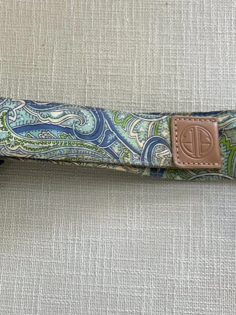 NWT Lilly Pulitzer ~ Paisley Print D-Ring Belt ~ Leather Detail ~ L ~ $65
